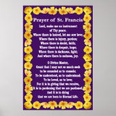 Prayer of St Francis met Golden Poppies Border Poster (Voorkant)