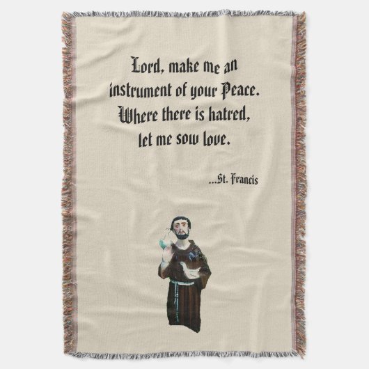 Prayer of St. Francis Throw Blanket Deken (Voorkant Verticaal)