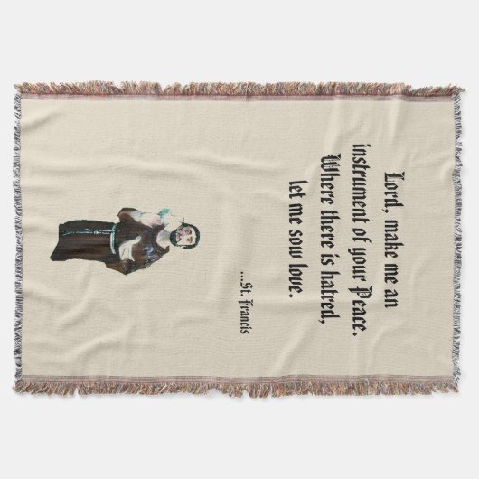 Prayer of St. Francis Throw Blanket Deken (Voorkant)