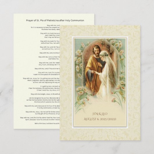 Prayer of St. Padre Pio after Holy Communion Kaart (Voorkant / Achterkant)