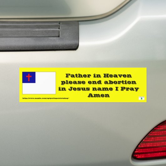 Prayer om abortus te beëindigen bumpersticker (Op auto)