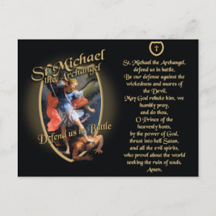 PRAYER OM MICHAEL DE ARCHANGEL TE SAINT BRIEFKAART