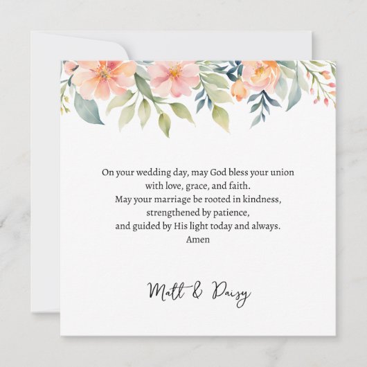 Prayer on Your Wedding Day Card | Wedding Blessing Kaart (Voorkant)