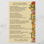 Prayer Our Lady of Guadalupe Corona Virus COVID-19 (Achterkant)