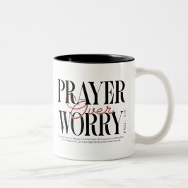 Prayer Over Worry mug Tweekleurige Koffiemok