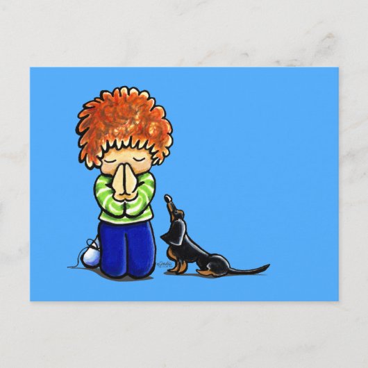 Prayer Partners Boy B/T Dachshund Briefkaart (Voorkant)