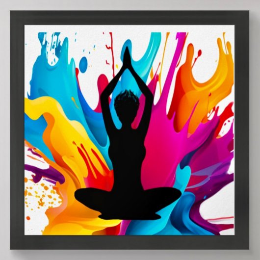 Prayer Pose Yoga vrouw spiked haar Spirituele kleu Poster