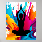 Prayer Pose Yoga vrouw spiked haar Spirituele kleu Poster (Voorkant)