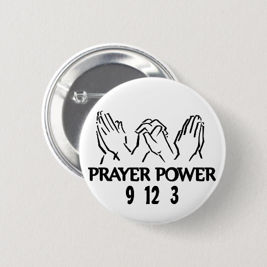 Prayer Power Ronde Button 5,7 Cm (Voorkant /achterkant)