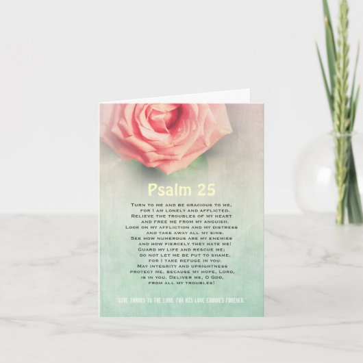 Prayer, psalm 25 gepersonaliseerde Christelijke ka Bedankkaart (Voorkant)