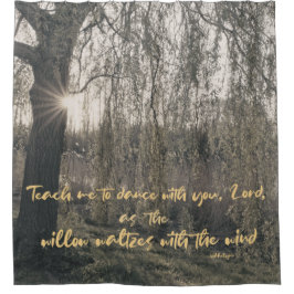 Prayer Quote met Willow Tree Christelijk Douchegordijn