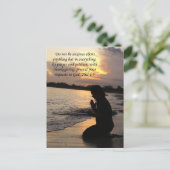 Prayer Request Church Girl Praying Briefkaart (Staand voorkant)