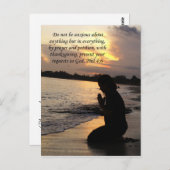 Prayer Request Church Girl Praying Briefkaart (Voorkant / Achterkant)