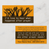 Prayer Testimony.Ministry.Plift Report Handout Visitekaartje (Voorkant / Achterkant)