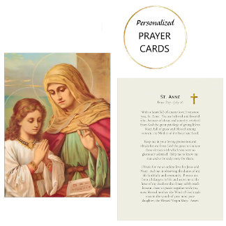 Prayer to St. Anne, Catholic Prayer Card Plaatskaartje