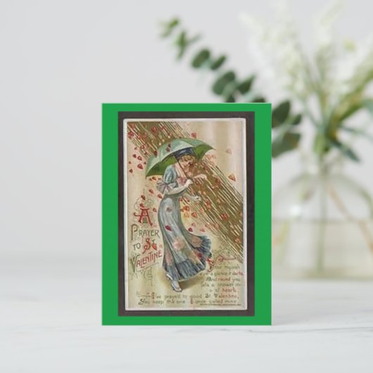 Prayer to St. Valentine Postcard Feestdagenkaart (Staand voorkant)