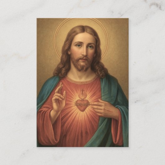 Prayer to the Sacred Heart of Jesus Holy Card Visitekaartje (Voorkant)