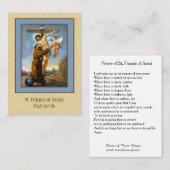 Prayer van de heilige heiligdommen van Assisi Visitekaartje (Voorkant / Achterkant)