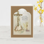 Prayer van de katholieke Eerste Heilige Communie Kaart (Gele Bloem)