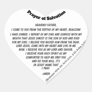 PRAYER VAN DE SALVATIE HART STICKER