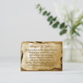 Prayer van Jabez 1 Chronicles 4:10, Bijbelversie Visitekaartje (Staand voorkant)