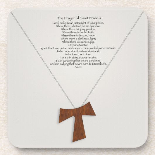 Prayer van Saint Francis Bier Onderzetter (Voorkant)