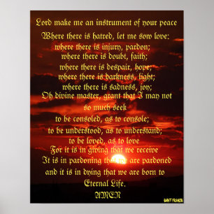 Prayer van Saint Francis Poster