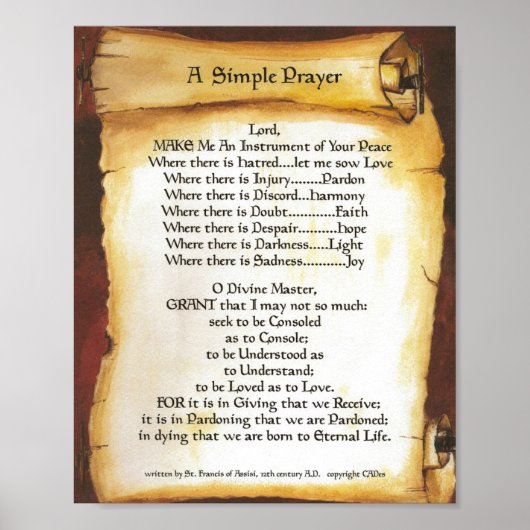 Prayer van Saint-Francis van Assisi 15:17 Parijs Poster (Voorkant)