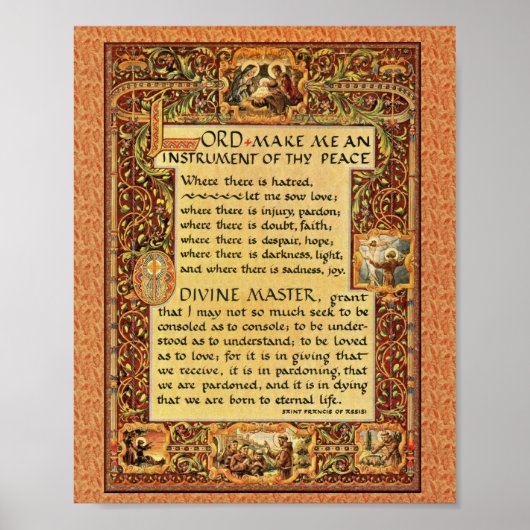 Prayer van Saint-Francis van Assisi 15:17 Parijs Poster (Voorkant)