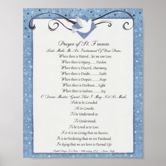 Prayer van Saint-Francis van Assisi 15:17 Parijs Poster (Voorkant)