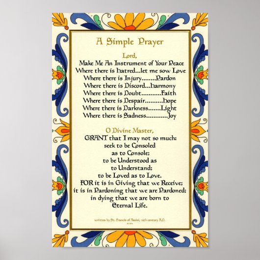 Prayer van Saint-Francis van Assisi 15:17 Parijs Poster (Voorkant)