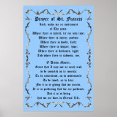 Prayer van St Francis in Flying Seagull Border Poster (Voorkant)