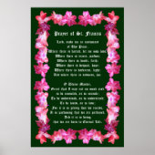 Prayer van St Francis met kerstcactus-grens Poster (Voorkant)