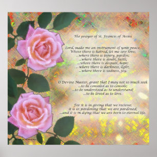 Prayer van St. Francis van Assisi Poster