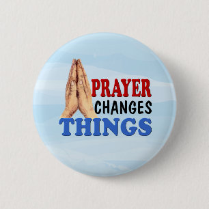 Prayer verandert dingen die handen bidden ronde button 5,7 cm