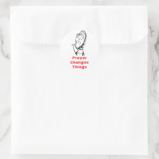 Prayer verandert dingen ronde sticker (Tas)