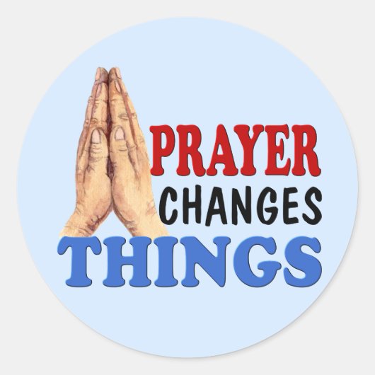 PRAYER VERANDERT DINGEN RONDE STICKER (Voorkant)