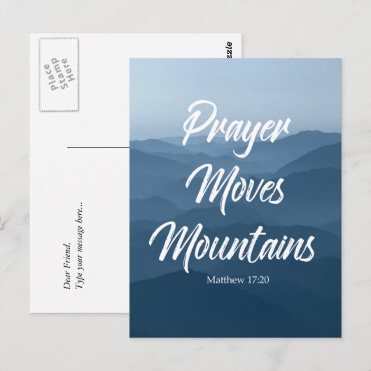 PRAYER VERPLAATST BRIEFKAART MOUNTAINES (Voorkant / Achterkant)