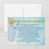 Prayer voor onze dame van schoonheid briefkaart (Voorkant / Achterkant)