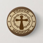 PRAYER WARRIOR CHRISTELIJK GEAR RONDE BUTTON 5,7 CM (Voorkant)