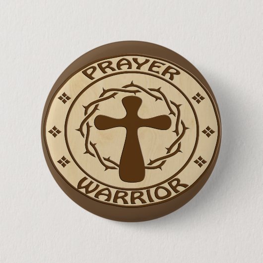 PRAYER WARRIOR CHRISTELIJK GEAR RONDE BUTTON 5,7 CM (Voorkant)