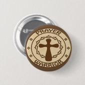 PRAYER WARRIOR CHRISTELIJK GEAR RONDE BUTTON 5,7 CM (Voorkant /achterkant)