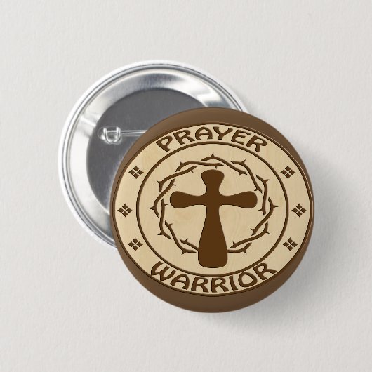 PRAYER WARRIOR CHRISTELIJK GEAR RONDE BUTTON 5,7 CM (Voorkant /achterkant)