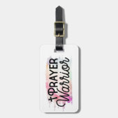 Prayer Warrior Christelijk Quote en Cross Bagagelabel (Voorkant verticaal)