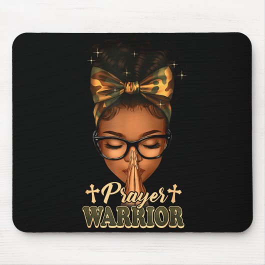 Prayer Warrior Christians Camo African American Af Muismat (Voorkant)