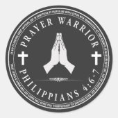 Prayer Warrior Circular Design Ronde Sticker (Voorkant)