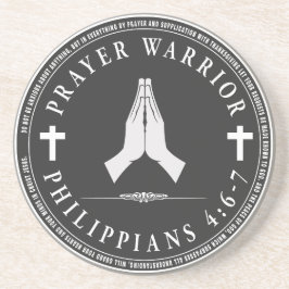 Prayer Warrior Circular Design Zandsteen Onderzetter