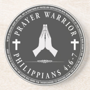 Prayer Warrior Circular Design Zandsteen Onderzetter