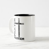 Prayer Warrior Cross Tweekleurige Koffiemok (Voorkant links)