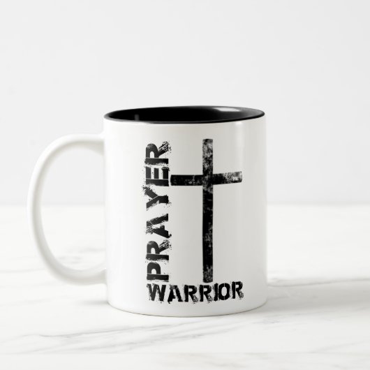 Prayer Warrior Cross Tweekleurige Koffiemok (Links)